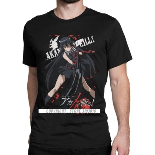 Leisure Akame Ga Kill T-Shirt Men Cotton 3D Tshirts Night Anime Tatsumi Elfen Lied Hellsing Berserk Camisas Tee Shirt