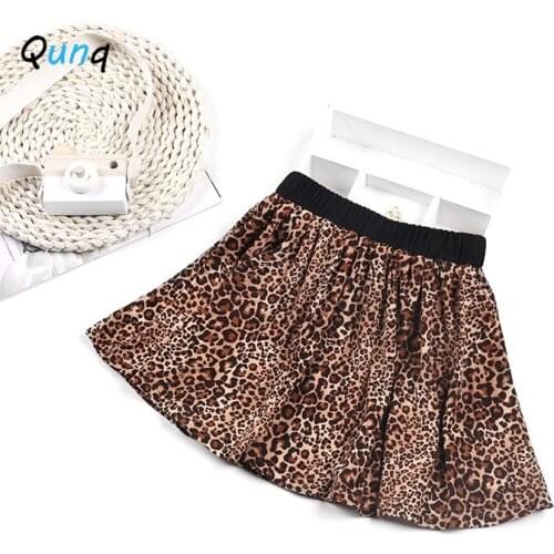 Qunq Girl Skirt 2021 New Fashion Leopard Spring Summer Children Skirts for Toddler Girl 2 3 4 5 6 Year Children Outfits