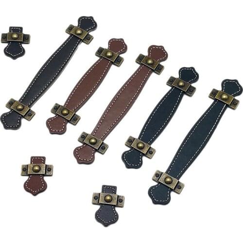 Zinc alloy leather handle, leather PU suitcase handle, drawer cabinet door handle, hardware accessories