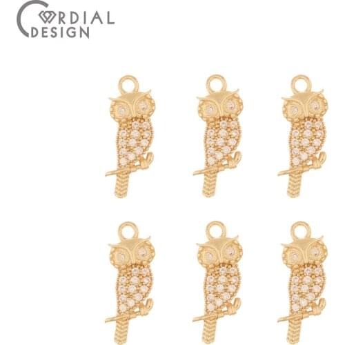 Cordial Design 50Pcs 6*17MM Jewelry Accessories/Pendant/Hand Made/Bird Shape/CZ Charms For Bracelet/DIY Making/Earring Findings