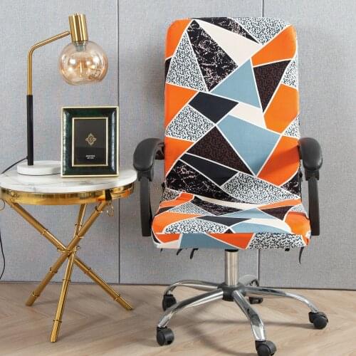 Modern Geometry Elastic Stretch Office Chair Cover Spandex Computer Game Chair Slipcover Dustproof Rotatable Armchair Protector