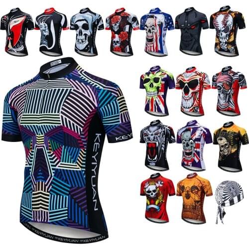 Cycling Jersey Men Short Sleeve 2021 Summer Bicycle Clothing MTB Bike Jersey Ropa ciclismo Skull Cycling Clothing Shirt Top