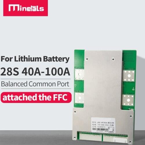 BMS 28S BMS PCM Lifepo4 40A 60A 80A 100A high current li-ion battery commo port BMS PCM for electric bike electric car bms