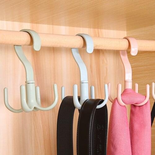 Wonderlife Multifunction Belt Hanger Scarf Tie Storage Rack Organizer For Shoes Scaf Closet Storage 360 Degree Rotating Hook