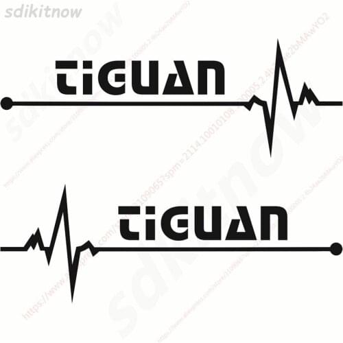 1pair Heart Car Sports Decal Sticker Styling Windows Door Decoration For Volkswagen tiguan 2018 2013 2014 2012 2017 accessories