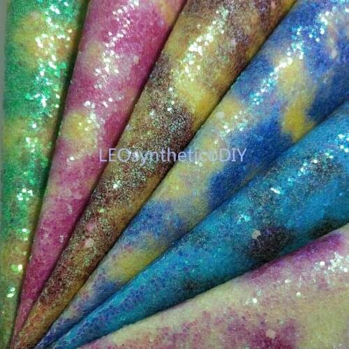 1PC 21X29CM Synthetic Letaher, Cuero Sintetico Printed Glitter Leather For Making Bows Accessories LEOsyntheticoDIY T186