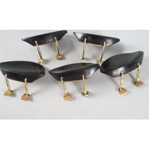 10pcs Ebony wood violin Chin rest 4/4 with golden chin rest clamps