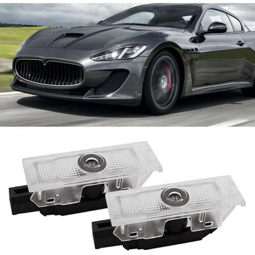 2 Pcs For Maserati Quattroporte Ghibli GranTurismo GranCabrio Levante Car Led Door Light Auto Logo Laser HD Project Welcome Lamp