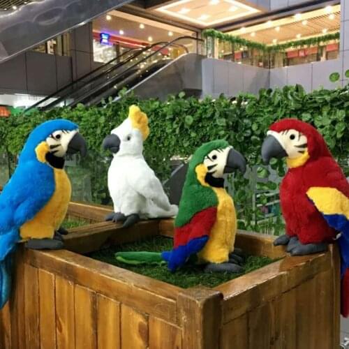 25cm Simulation Plush Parrot Bird Plush Stuffed Doll Kids Toy Home Table Sofa Car Garden Decor