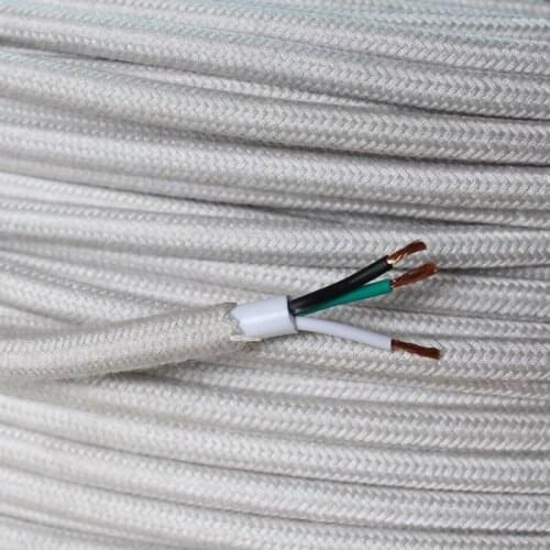 3 Core 18AWG Vintage Fabric Covered Cable UL 3 Wire 18 Gague Textile Cord Electrical Wire
