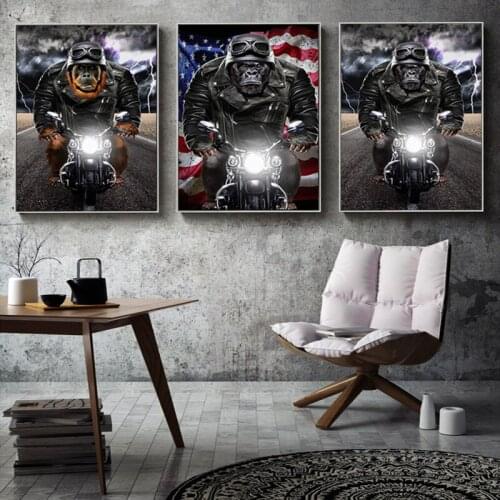 AAHH Canvas Painting Wall Art Cartoon Monkey American Soldier Canvas Art for Living Room Wall Art Home Decoration No Frame