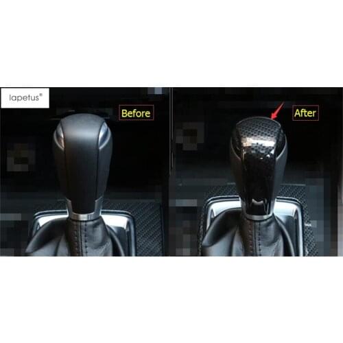 Accessories For Mazda 6 Atenza 2014 - 2017 Sport Style Carbon Fiber Print Gear Shift Decoration Knob Molding Cover Kit Trim
