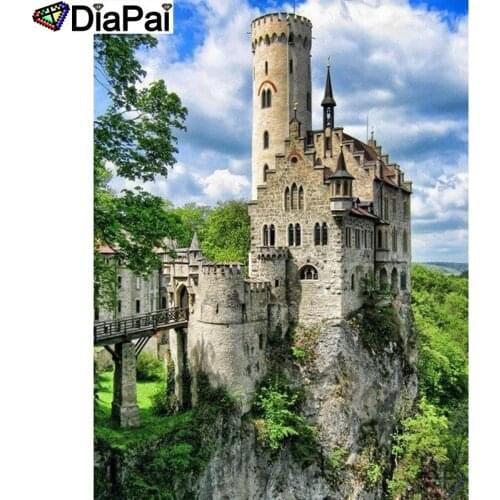 DIAPAI 5D Diamond Painting Full Square/Round "Castle scenery" Picture Of Rhinestone DIY Diamond Embroidery Home Decor A26338