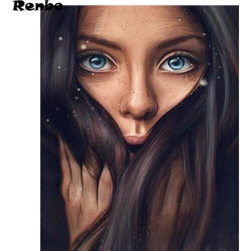 5d diy Diamond Painting Sexy woman face Full square round Drill Embroidery beaded,3D picture handmade Mosaic,art,Hobby Crafts