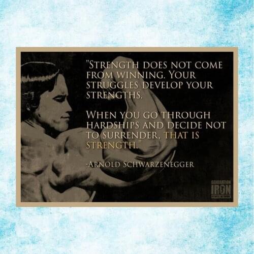 Arnold Schwarzenegger Retro Bodybuilding Motivational Canvas Poster For Living Room Decor Bar Decoration-011