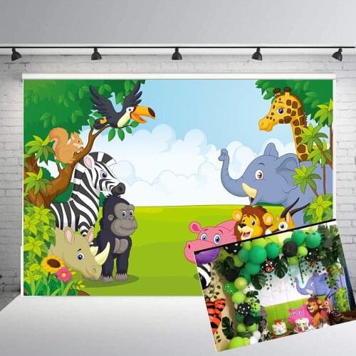 BEIPOTO custom Baby Shower Backdrop Safari Jungle birthday Party Animals Photography Background Vinyl Banner Photo Booth props