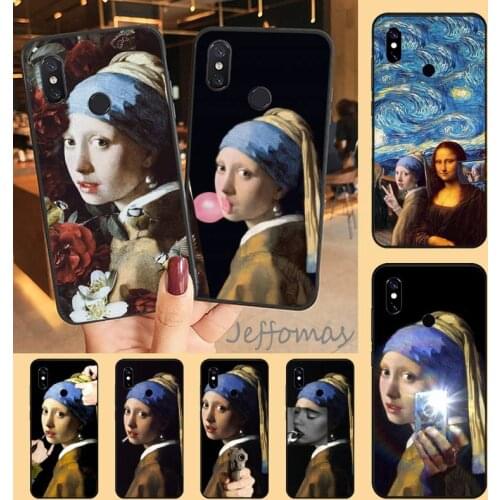 Girl With A Pearl Earring Vermeer Phone Case For Xiaomi Redmi note 7 8 9 t max3 s 10 pro lite luxury design shell cover