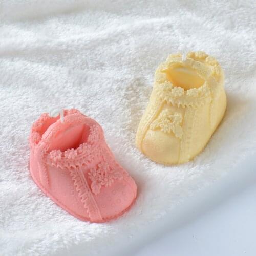 DIY Candle Molds Handmade Babay Shoe Shaped Silicone Molds Making Decorative Tool