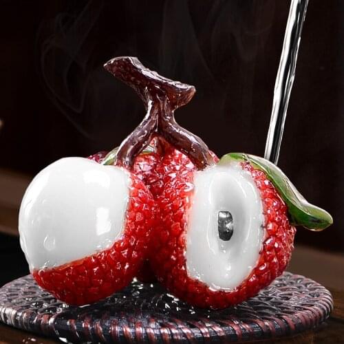HOME TEA SET ACCESSORIES LITCHI DECORATION TEA PET HIGH TEMPERATURE DISCOLORATION TEA CEREMONY RESIN DECORATION EXQUISITE GIFT