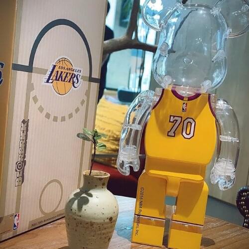Bearbrick 28cm 400% Bearbrickly Laker Action Figures Bear Pvc Model Figures Diy Paint Dolls Kids Toys