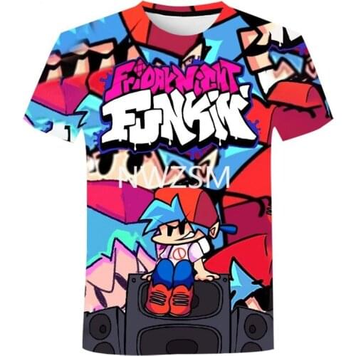 Anime T Shirt Friday Night Funkin 3d Men Fashion T-Shirt Kids Boy Tshirts Girl Hip Hop Tops Tees Camiseta Boys Clothing