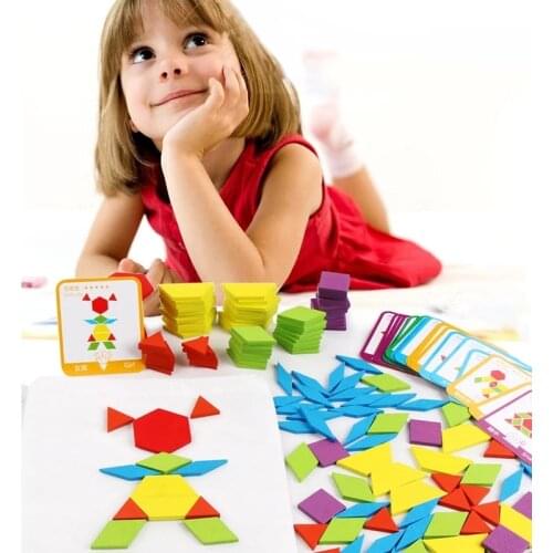 Jigsaw Puzzle For Children Kids Tangram Wooden Jigsaw Puzzle Wood Montessori Educational Toys For Children Gift Learning Toys