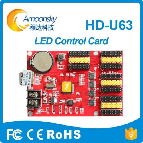 HD-U63 led asynchronous display control card led message display board 4 digit led display led sign backlight