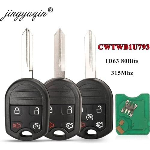 Jingyuqin 5pcs CWTWB1U793 5Buttons Remote Key Fob for Ford Expedition Explorer Taurus Flex Edge Escape Fusion 315MHz 4D63