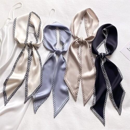 KOI LEAPING Aesthetic printing long hair scarf female Literary fashion decorative scarf headband tie wrist strap bag belt