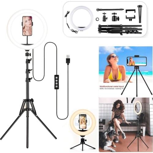 12inch LED Selfie Ring Light Dimmable Photography RingLight with Tripod Stand Phone Holder Circle Fill Light For Video Makeup