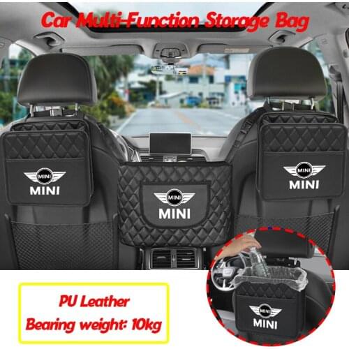 Leather Car Organizer Backseat Double-Pockets Car Stowing Tidying For Mini Cooper Clubman Paceman F54 F55 F56 R52 Cabrio Coupe