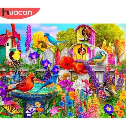 HUACAN DIY Diamond Painting Animal 5D Diamond Mosaic Bird Full Drill Embroidery Kit Home Decor Gift