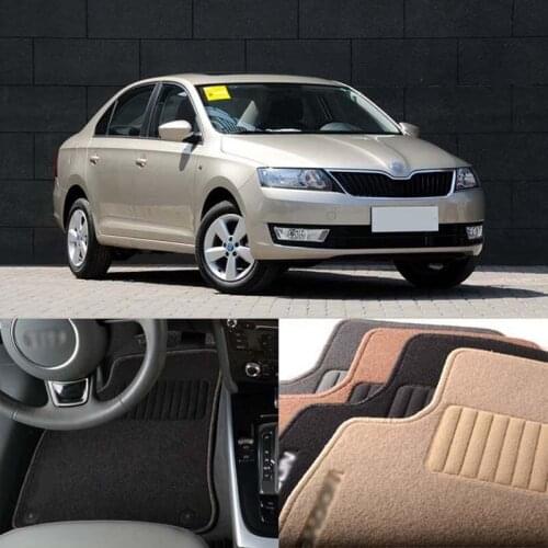 Premium Auto Fabric Nylon Anti-slip Floor Mats Carpet For Skoda Rapid 2012-2020
