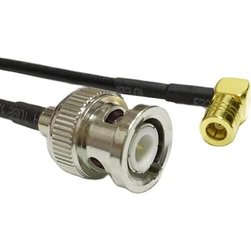 New BNC Male Plug Switch SMB Female Jack Right Angle Connector RG174 Jumper Cable Wholesale 20CM 8" Adapter