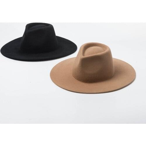 Wholesale Ladies Wool Fedoras Hat Autumn Winter Women Jazz Cap Dropshipping