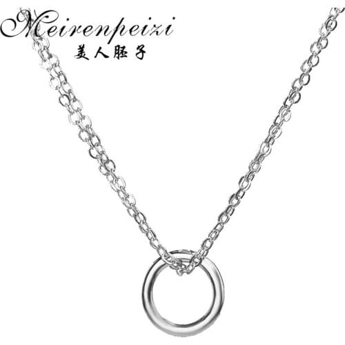 New Gold Color Circle Penant Necklace Fashion Clavicle Chain Fashion Statement Necklace Jewelry Women New Year Gifts Jewelry