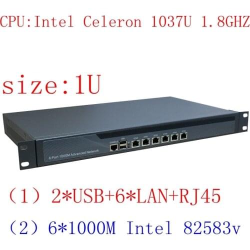 RAM SSD Intel PCI-E 1000M 6*82583v Dual Core 1037U Routing Software Flow Control RIPPLEOS Openwrt Firewall Chassis