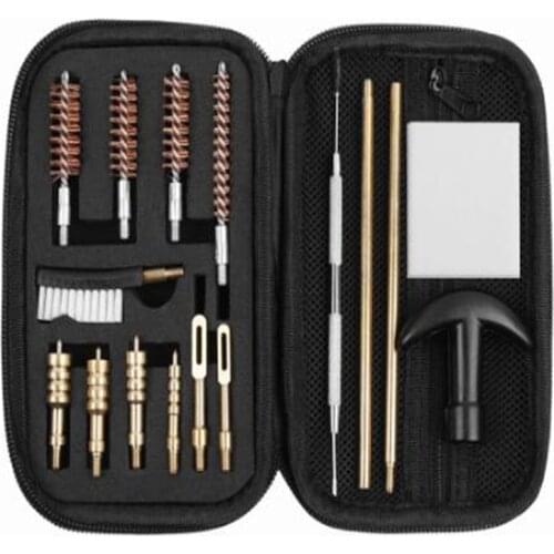 Sale 16Pcs Hunting Gun Cleaning Tool Set Universal Gun Cleaning Kit for .22/.357/.38/9mm/.40/.45 Caliber Rifle Handgun Pistol