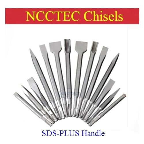 SDS PLUS shank alloy Flat point chisels set for concrete wall stone | 40Cr YG8C for breaker Scaling electric hammer Moil Point