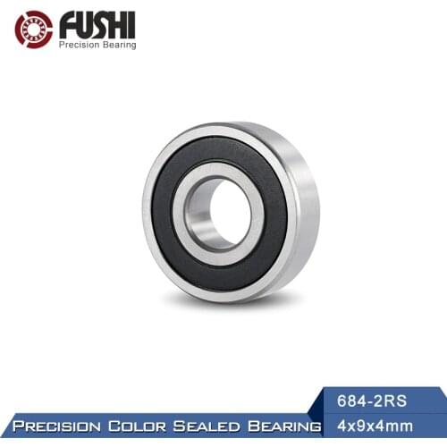 684-2RS Bearing 4*9*4mm ( 10 PCS ) ABEC-1 Miniature '684RS Ball Bearings L-940DD