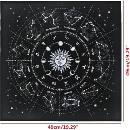 12 Constellations Tarot Card Tablecloth Velvet Divination Altar Cloth Board Game Fortune Astrology Oracle Card Pad Au25 21