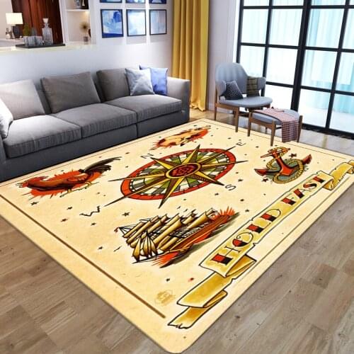 Modern Carpets For home Living Room Bedroom sailing ship pattern print bedside sofa non-Slip Large Area rugs play game Floor Mat