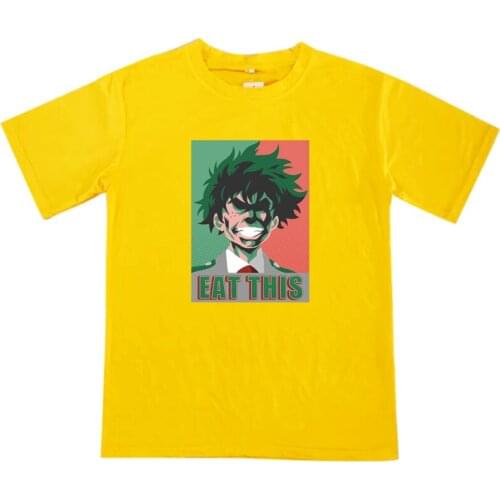 Short Sleeve Loose Streetwear Summer My Hero Academy Anime T-shirt Man and Woman Couple Wear Cool Style