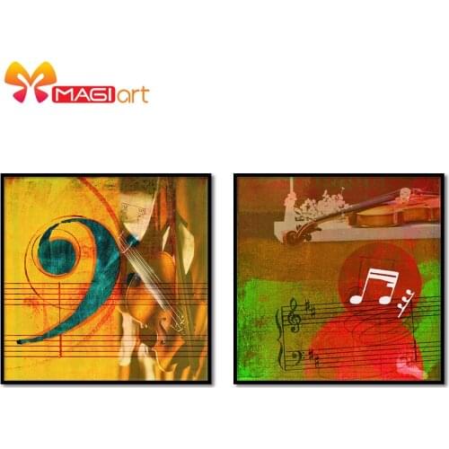 Cross stitch kits Embroidery needlework sets 11CT water soluble canvas patterns 14CT Abstract painting Beating notes-NCMS019