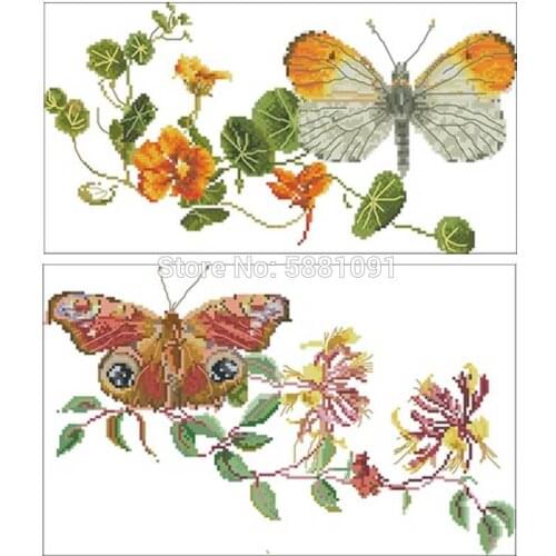 Butterfly and Flower patterns Counted Cross Stitch 11CT 14CT 18CT DIY Cross Stitch Kits Embroidery Needlework Sets home decor