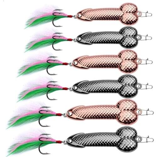 1pcs High Quality Metal Spoon Lure 11g-15g Black Rose Gold Metal Sequins with Feather Hard Lure for Bass Pike Carp Fishing