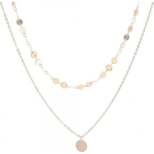 2020 Fashion Korean Necklace New Temperament Personality Wild Handmade Sequin Collar Double Necklace Women Wholesale