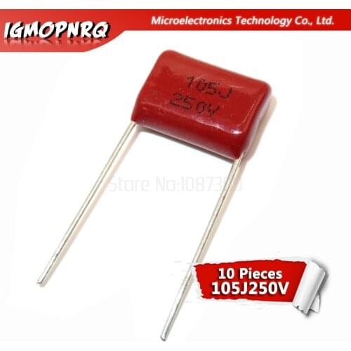 10PCS 250V105J Pitch 15MM 250V 105 1uf igmopnrq CBB Polypropylene film capacitor new