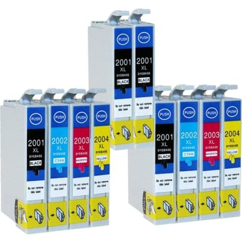 10pcs T200XL Ink Cartridge For Epson T2001 T2004 Workforce WF 2510 2520 2530 2540 Expression XP-100 200 300 310 400 410 T2001 XL