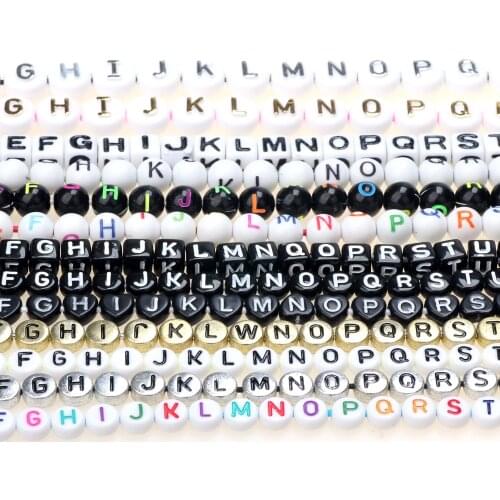 100/200/300PCS Mixed Letter Acrylic Loose Beads Alphabet Digital Cube/Heart/Flat Round Jewelry Making DIY Bracelet Necklace